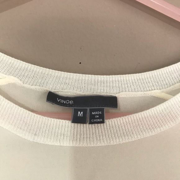 SOLD Vince Silk Sheer Side Panel Crew Neck Sweater - Picture 5 of 8